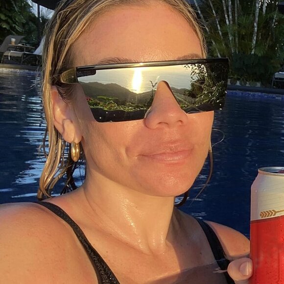 Oversized Sunglasses Mens Womens Flat Top Square Trendy Visor Shades UV400 B2470 - Picture 6 of 8